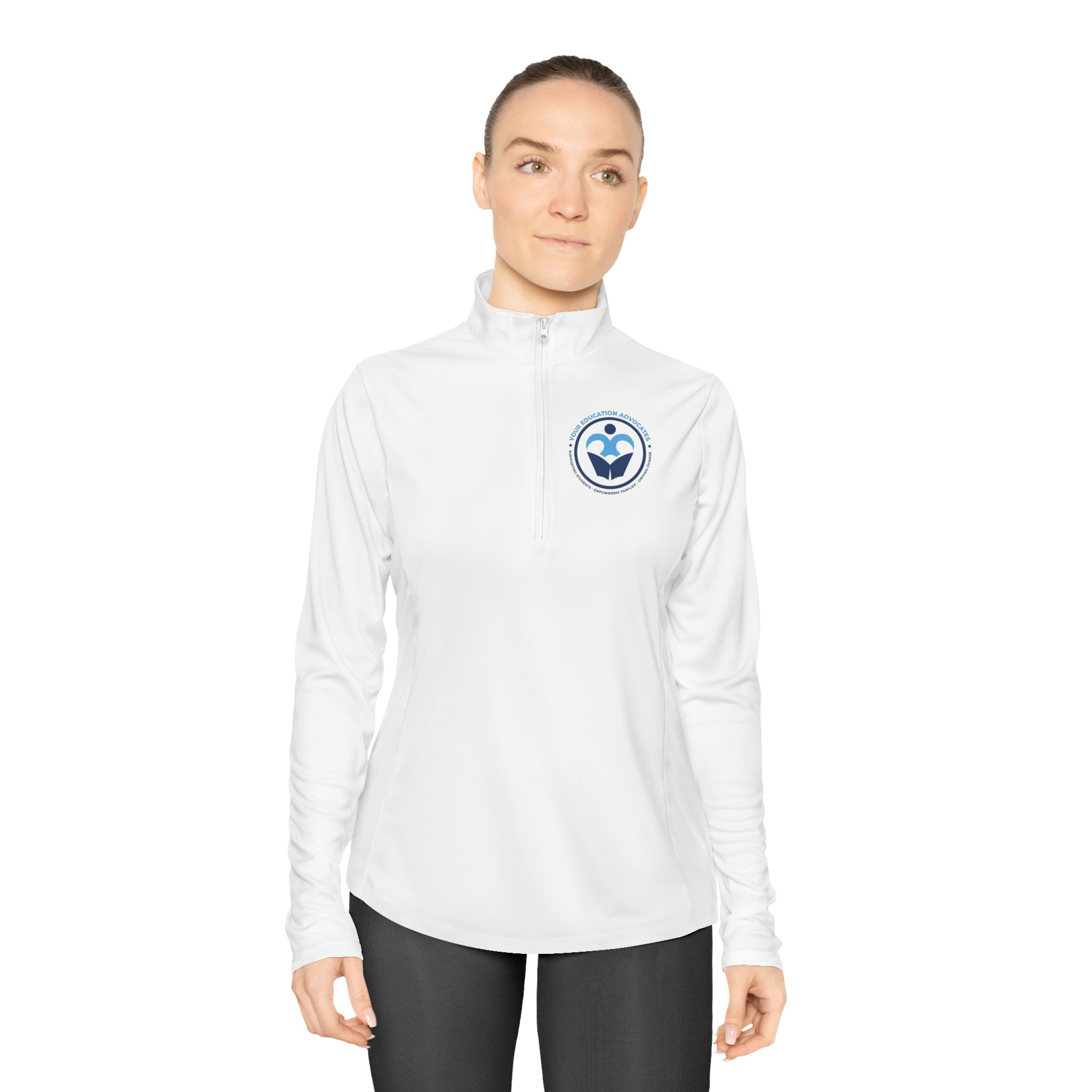 Ladies Quarter-Zip Pullover – Youth Education Advocates Logo - Image 3